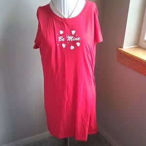 Red 'Be Mine' T-Shirt Dress/sleep Dress